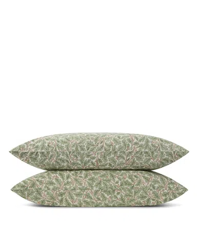 Piglet In Bed Morris & Co Oak Cotton Pillowcase Pair, Standard In Green