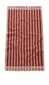 Piglet In Bed Pembroke Stripe Face Towel In Red