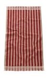 Piglet In Bed Pembroke Stripe Hand Towel In Red