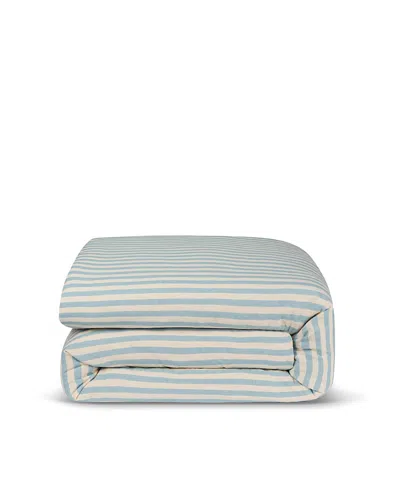 Piglet In Bed Pembroke Stripe Linen Blend Duvet Cover, King In Blue