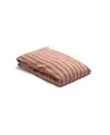 Piglet In Bed Pembroke Stripe Linen Blend Duvet Cover, Queen In Sandstone Red