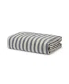 Piglet In Bed Pembroke Stripe Linen Blend Duvet Cover, Twin In Atlantic/oatmeal