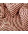 Piglet In Bed Pembroke Stripe Linen Blend Fitted Sheet, California King In Sandstone Red
