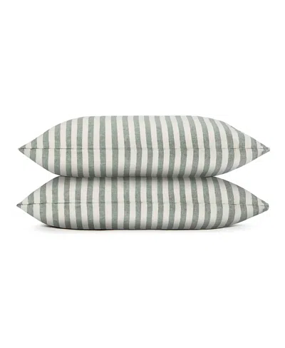 Piglet In Bed Pembroke Stripe Linen Blend Pillowcases, King In Multi