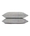 Piglet In Bed Pembroke Stripe Linen Blend Pillowcases, Standard In Gray