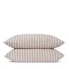 Piglet In Bed Pembroke Stripe Linen Blend Pillowcases, Standard In Purple