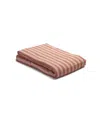 Piglet In Bed Pembroke Stripe Linen Flat Sheet, Full In Orange