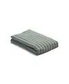 Piglet In Bed Pembroke Stripe Linen Flat Sheet, Queen In Green
