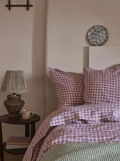 Piglet In Bed Pillowcases In Elderberry Gingham
