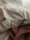 Piglet In Bed Plain Linen Blend Flat Sheet In Oatmeal