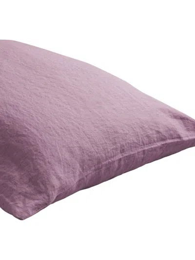 Piglet In Bed Plain Linen Blend Pillowcase Pair In Raspberry