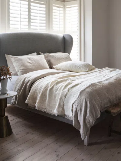 Piglet In Bed Plain Linen Duvet Cover In Oatmeal