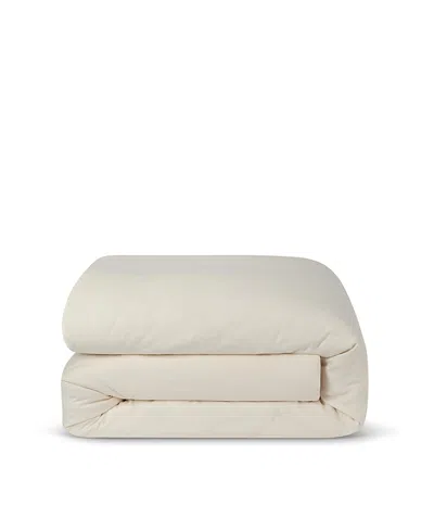 Piglet In Bed Plain Linen Duvet Cover, Twin In White