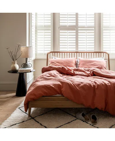 Piglet In Bed Plain Linen Fitted Sheet, King