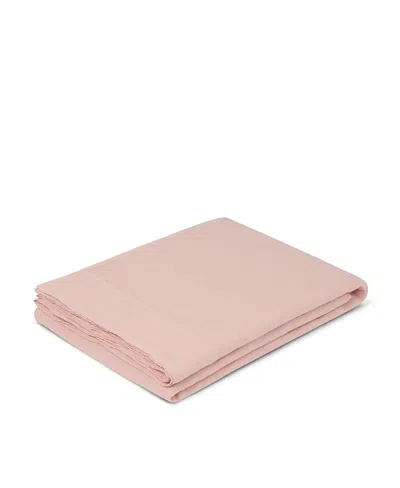 Piglet In Bed Plain Linen Flat Sheet, King In Pink