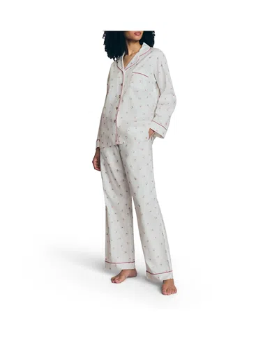 Piglet In Bed Posy Bud Cotton Trouser Set In White