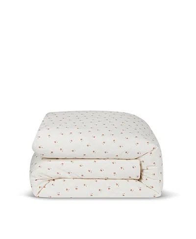 Piglet In Bed Posy Bud Linen Blend Duvet Cover, Queen In White