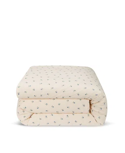 Piglet In Bed Posy Bud Linen Blend Duvet Cover, Twin In Brown