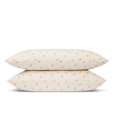 Piglet In Bed Posy Bud Linen Blend Pillowcase Pair, Queen In Neutral