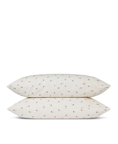 Piglet In Bed Posy Bud Linen Blend Pillowcase Pair, Standard In Brown