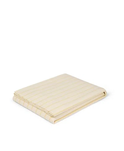 Piglet In Bed Slumber Stripe Cotton Flat Sheet, Full In Yellow