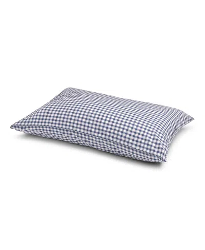 Piglet In Bed Small Gingham Check Pillowcase Pair - Queen In Blue