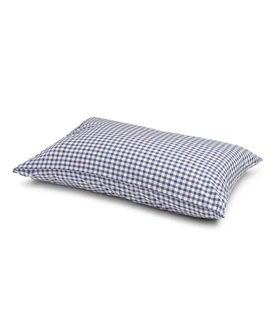 Piglet In Bed Small Gingham Check Pillowcase Pair, Standard In Blue
