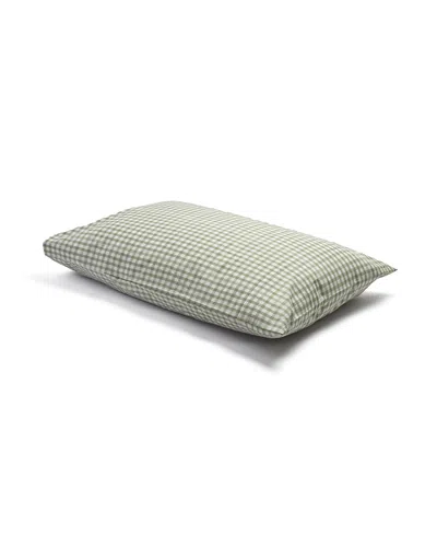 Piglet In Bed Small Gingham Check Pillowcase Pair, Standard In Pear Gingham