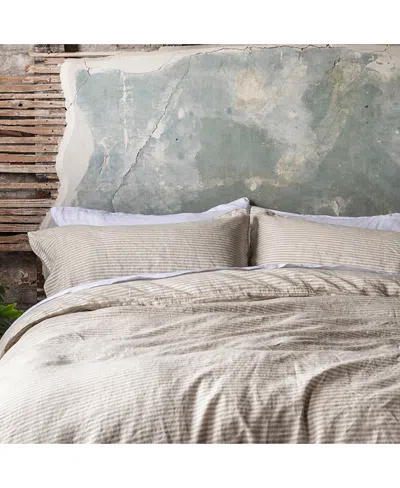 Piglet In Bed Stripe Linen Duvet Cover, Queen