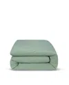 Piglet In Bed Washed Cotton Percale Duvet Cover, Twin In Green