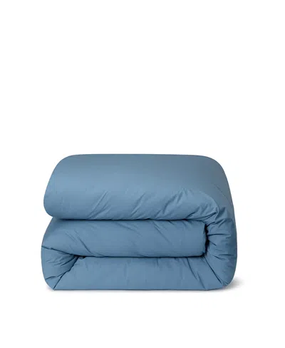 Piglet In Bed Washed Cotton Percale Duvet Cover, Twin In Blue