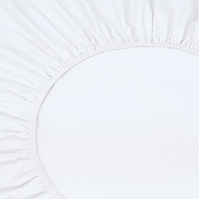 Piglet In Bed Washed Cotton Percale Fitted Sheet, King In White