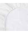 Piglet In Bed Washed Cotton Percale Fitted Sheet, Twin In White