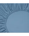 Piglet In Bed Washed Cotton Percale Fitted Sheet, Twin In Blue