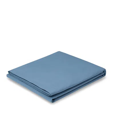 Piglet In Bed Washed Cotton Percale Flat Sheet, King In Blue