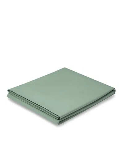 Piglet In Bed Washed Cotton Percale Flat Sheet, King In Green