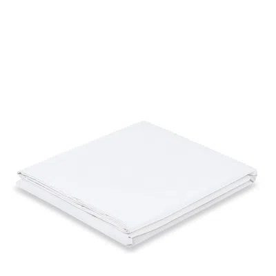 Piglet In Bed Washed Cotton Percale Flat Sheet, Queen In White