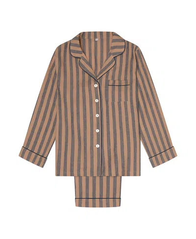 Piglet In Bed Womens Linen Tencel Pj Trouser Set In Brown