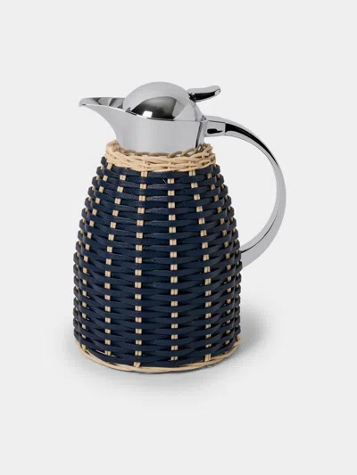 Pigment France Chantilly Leather And Rattan Carafe (42oz/1.2l) In Blue