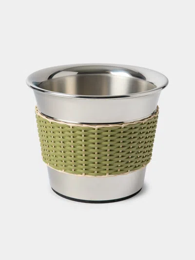 Pigment France Menton Leather And Rattan 2/3-bottle Champagne Bucket
