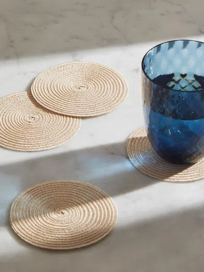 Pigment France Trocadero Techstraw Coasters (set Of 4) In Brown