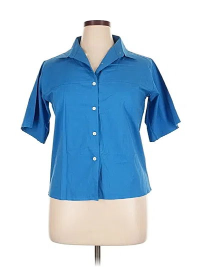 Pre-owned Pigment Short Sleeve Blouse In Blue