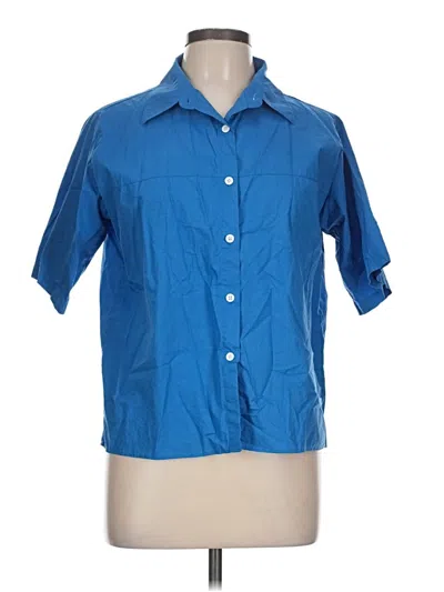 Pre-owned Pigment Short Sleeve Blouse In Blue