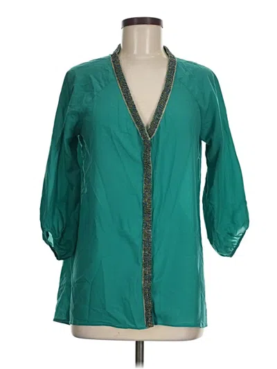 Pre-owned Piko 3/4 Sleeve Blouse In Green