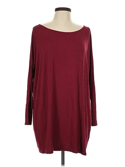 Pre-owned Piko 3/4 Sleeve Top Burgundy Boatneck Tops