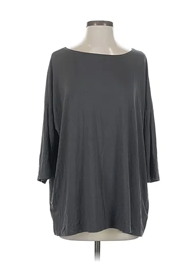 Pre-owned Piko 3/4 Sleeve Top Gray Boatneck Tops