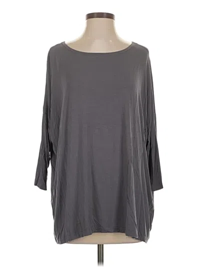 Pre-owned Piko 3/4 Sleeve Top Gray Boatneck Tops