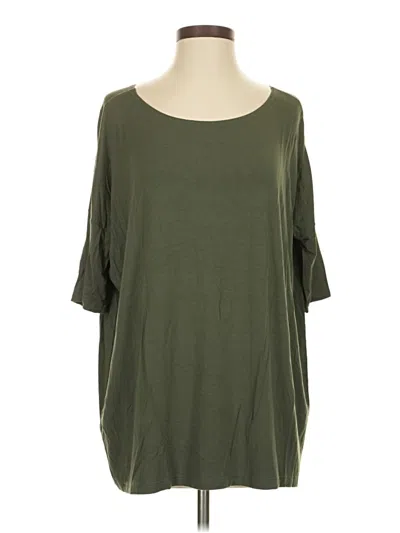 Pre-owned Piko 3/4 Sleeve Top Green Boatneck Tops