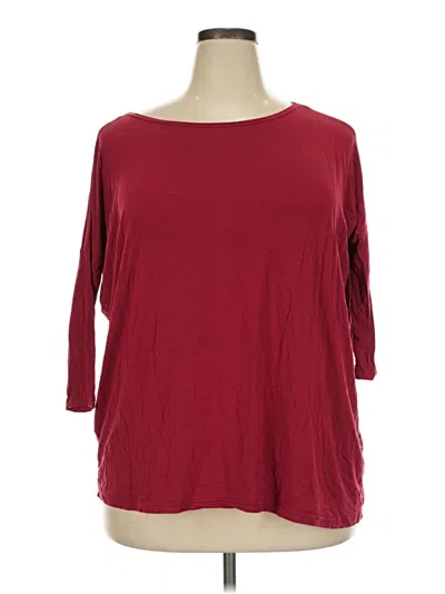 Pre-owned Piko 3/4 Sleeve T-shirt In Burgundy
