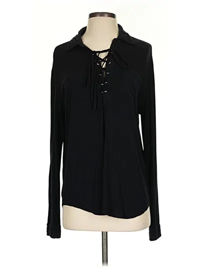 Pre-owned Piko Long Sleeve Blouse In Black
